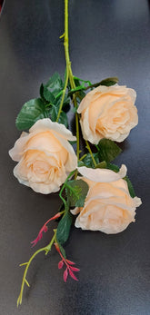 Fir trandafiri artificiali piersica 80cm – flori decorative material textil